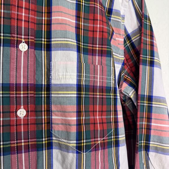 J Crew Top Womens 6 Tartan Plaid Classic Poplin Shirt Button Up Holiday Preppy - Picture 5 of 11